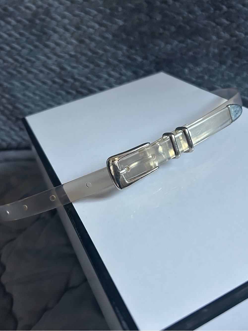 Clear Jelly Adjustable Belt with Silver Buckle